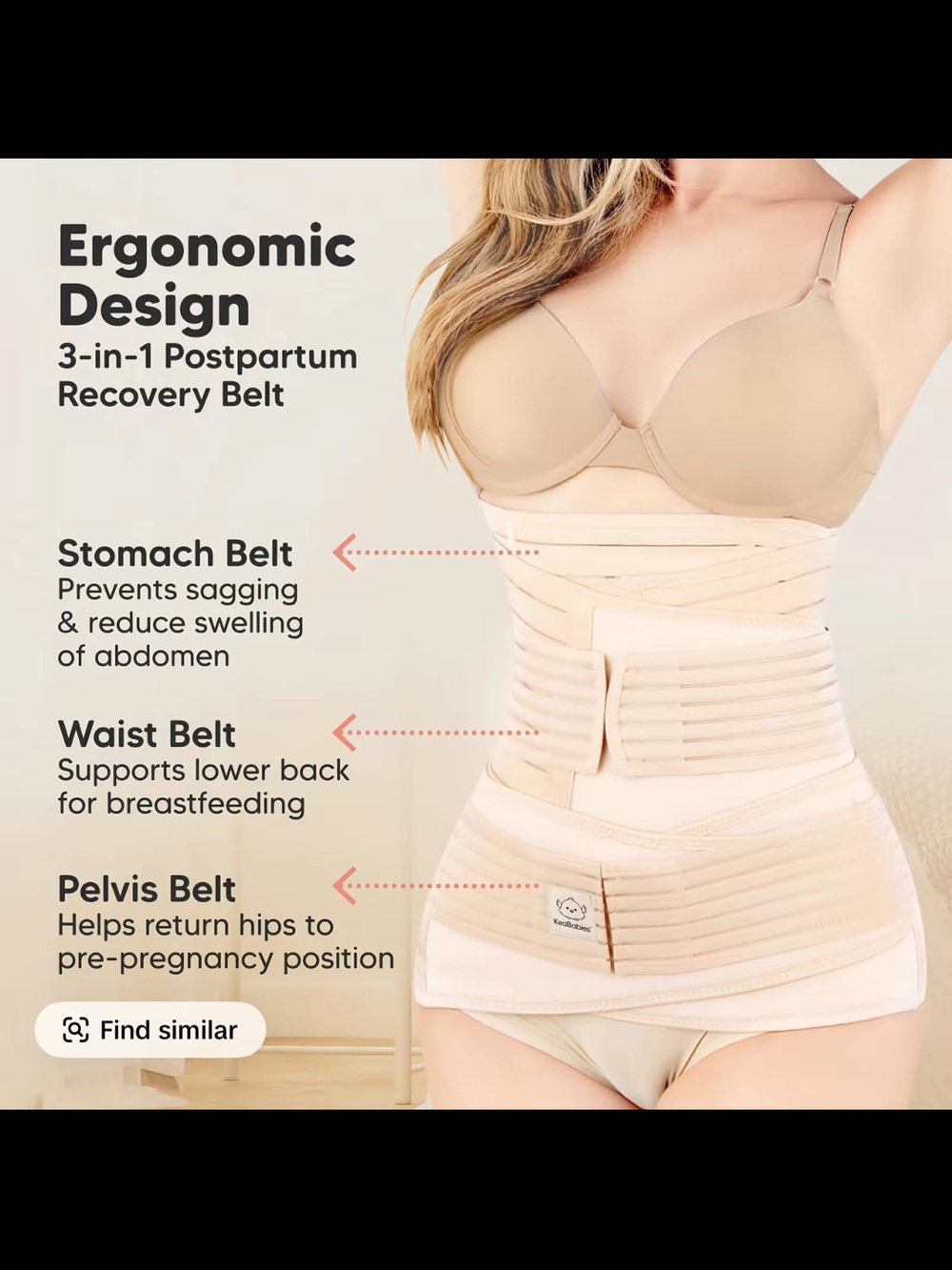 Postpartum 3-in-1 Recovery Belt - Beige